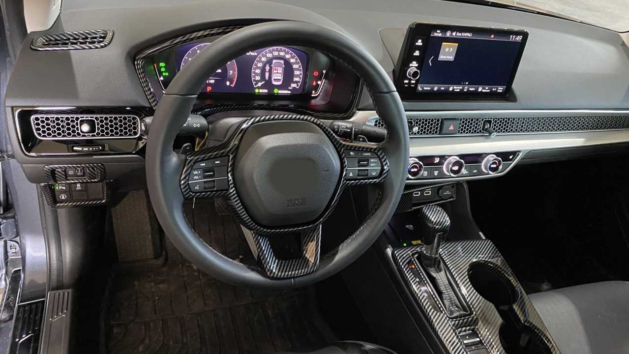 CIVIC FE1 2022 IÇIN UYUMLU  KONTROL PANEL KAPLAMA SETI - KARBON
